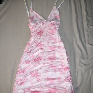 Pink tie dye dress